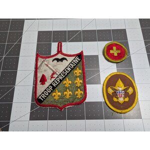 Boy Scout Lodge Silver Tomahawk Troop Repersentative lot 3 First Aid Tenderfoot